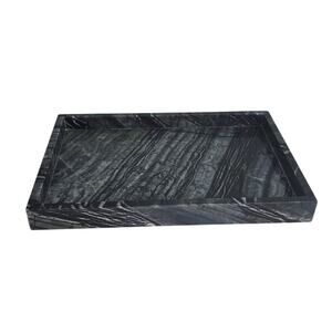 Wood Grain Marble Vanity Tray 12x8 Natural Stone Bathroom Decor Organizer